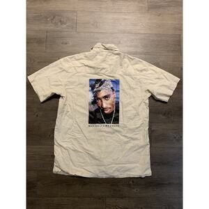 Vintage Makaveli Tupac Shakur Button Down Shirt XL Rap Hip Hop 90s 2000s Y2K